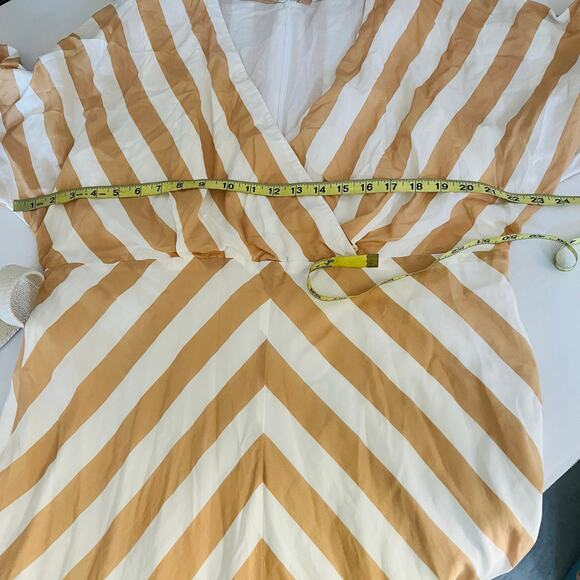 Zapelle Striped Dolman Sleeves Belted Maxi Dress Size XL - Picture 5 of 7